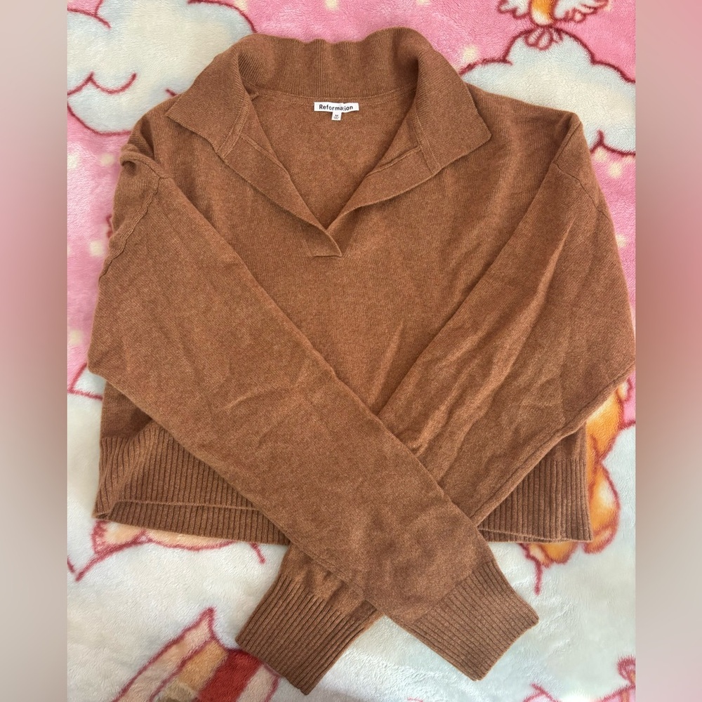 Reformation cashmere polo sweater